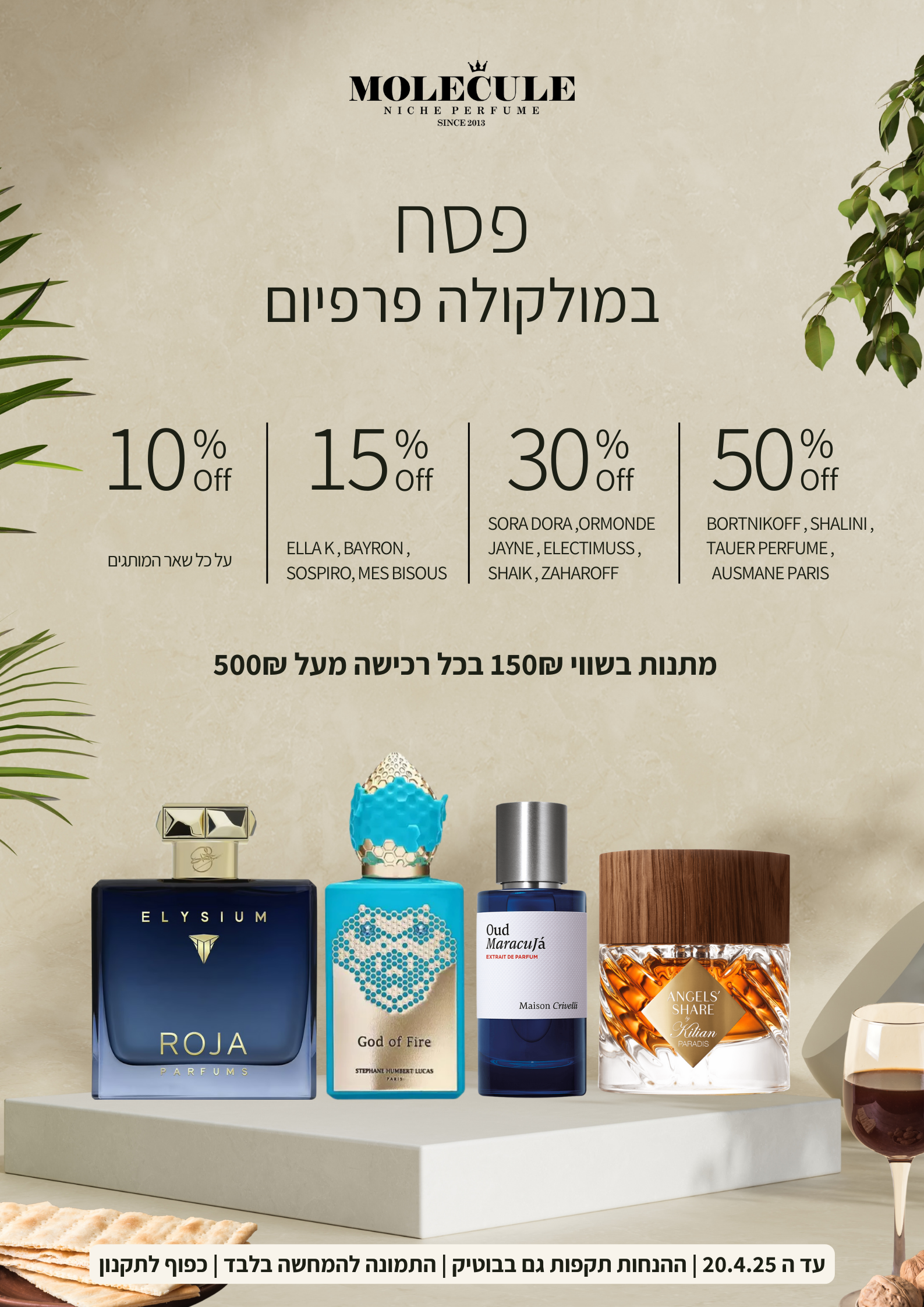 מבצעי פסח 2025 במולקולה פרפיום